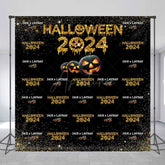 Aperturee - Aperturee Black Gold Glitter Custom Halloween 2024 Backdrop